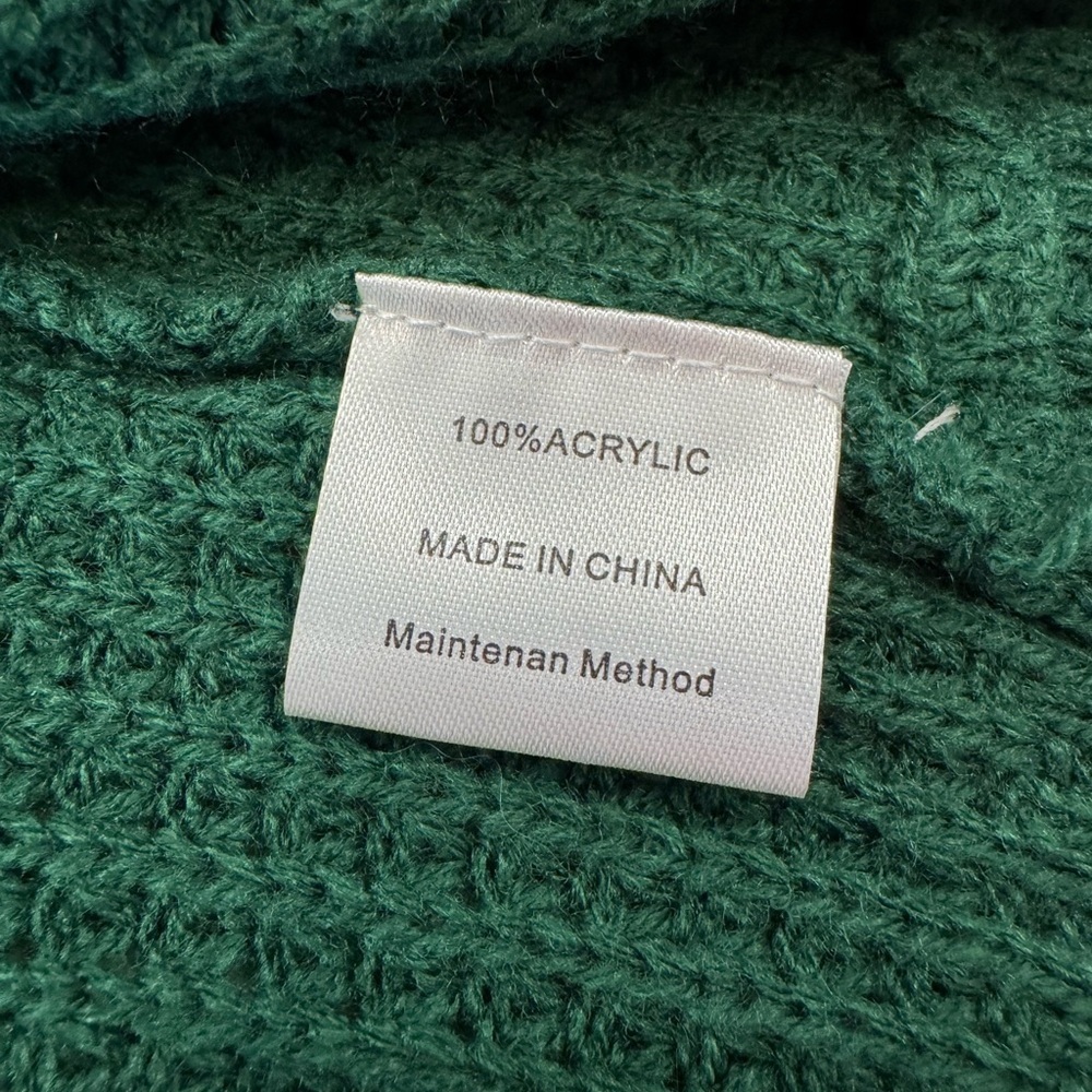 ZESICA Emerald Green Waffle Knit Open Front Cardigan Size Large - Picture 5 of 13